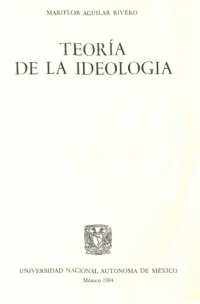 cover of the book Teoría de la ideología