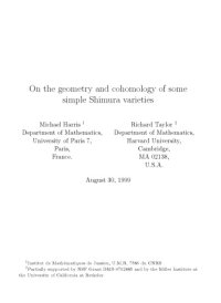 cover of the book On the geometry and cohomology of some simple Shimura varieties