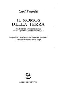 cover of the book Il nomos della terra nel diritto internazionale dello «Jus publicum europaeum»