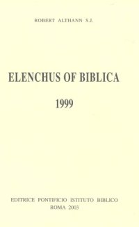 cover of the book Elenchus of Biblica 1999