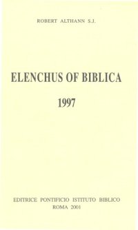 cover of the book Elenchus of Biblica 1997