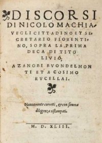 cover of the book Discorsi sopra la prima Deca di Tito Livio