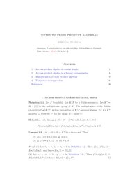 cover of the book Notes to Cross Product Algebras