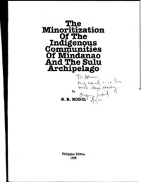 cover of the book The Minoritization of Indigenous Communities of Mindanao and the Sulu Archipelago