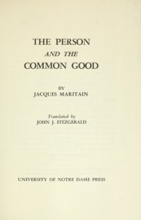 cover of the book The Person and the Common Good