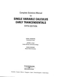 cover of the book Complete Solutions Manual for Single Variable Calculus Early Transcedentals