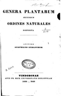 cover of the book Genera plantarum secundum ordines naturales