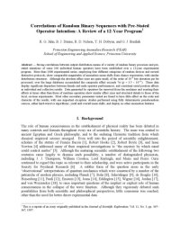 cover of the book Correlations of random binary sequences with pre-stated operator intention - from princeton engineering anomalies research (PEAR)