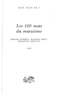 cover of the book Les 100 Mots du Marxisme