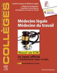 cover of the book Médecine légale, Médecine du travail