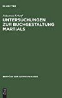 cover of the book Untersuchungen zur Buchgestaltung Martials