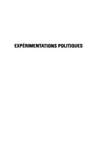 cover of the book Expérimentations politiques