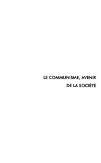 cover of the book Le communisme, avenir de la société