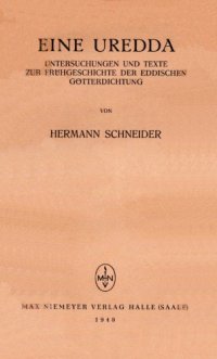 cover of the book Eine Uredda: Untersuchungen und Texte zur Frühgeschichte der eddischen Götterdichtung