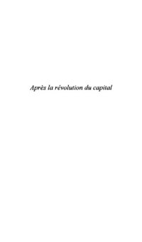 cover of the book Après la révolution du capital