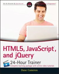 cover of the book HTML5, JavaScript, and jQuery 24-hour trainer