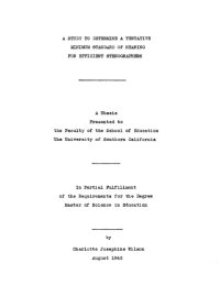 cover of the book A study to determine a tentative minimum standard of hearing for efficient stenographers