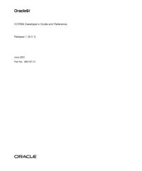 cover of the book Oracle9i CORBA Developer's Guide and Reference (Part No. A90187-01) (Release 9.0.1)