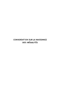 cover of the book Conversation sur la naissance des inégalités