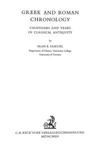 cover of the book Greek and Roman Chronology