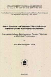 cover of the book Health Problems and Treatment Effects in Patients with Non-specific Musculoskeletal Disorders: A comparison between Body Awareness Therapy, Feldenkrais and Individual Physiotherapy