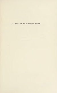 cover of the book Studies in Richard Hooker