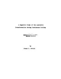 cover of the book A Magnetic Study of the Austenite Transformation During Continuous Cooling