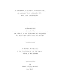 cover of the book A comparison of clinical manifestations of hostility with Rorschach, and MAPS test performances