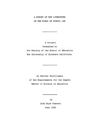 cover of the book A survey of the literature in the field of school law