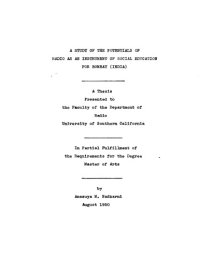 cover of the book A study of the potentials of radio as an instrument of social education for Bombay (India)