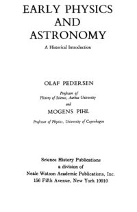 cover of the book Early Physics and Astronomy: A Historical Introduction