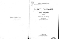 cover of the book Sancti Pachomii Vita Graecae