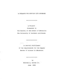 cover of the book A syllabus for service club sponsors