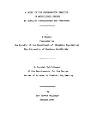 cover of the book A study of the condensation reaction of methylethyl ketone at elevated temperatures and pressures