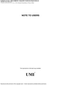 cover of the book Synthesis of some ω-fluoroaliphatic compounds of pharmacological interest