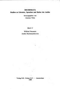 cover of the book Antike Rhythmustheorien : Historische Form und aktuelle Substanz