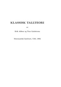 cover of the book Klassisk Tallteori