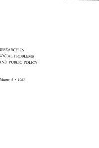 cover of the book Research in Social Problems and Public Policy, A Research Annual: Volume 4