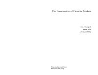 cover of the book The Econometrics of Financial Markets