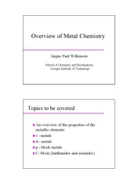 cover of the book Chemistry Explosives Overview Of Metal Chemistry