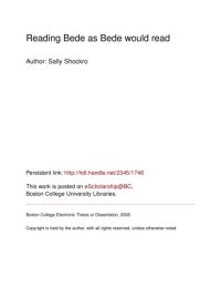 cover of the book Reading Bede as Bede Would Read