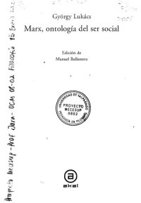 cover of the book Marx, ontología del ser social