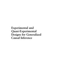 cover of the book Experimental and Quasi-Experimental Designs for Generalized Causal Inference