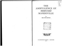 cover of the book The ambivalence of Bernard Mandeville