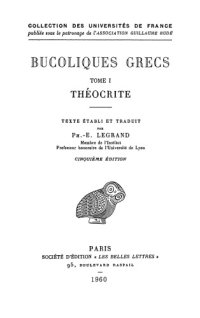 cover of the book Bucoliques grecs. Tome I: Théocrite