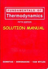 cover of the book Fundamentals of thermodynamics. Solutions Manual