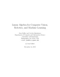 cover of the book Linear Algebra for Computer Vision, Robotics, and Machine Learning