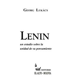 cover of the book Lenin: un estudio sobre la unidad de su pensamiento