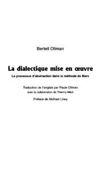 cover of the book La dialectique mise en oeuvre : le processus d’abstraction dans la méthode de Marx