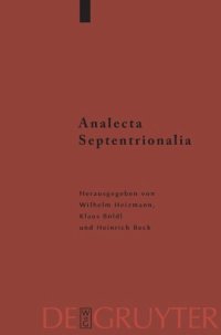 cover of the book Analecta Septentrionalia: Beiträge zur nordgermanischen Kultur- und Literaturgeschichte